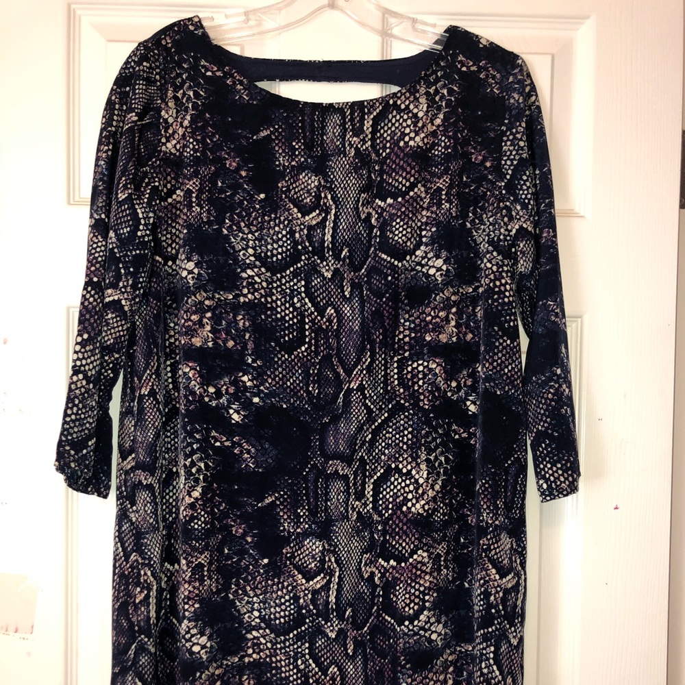 Black and navy python dress